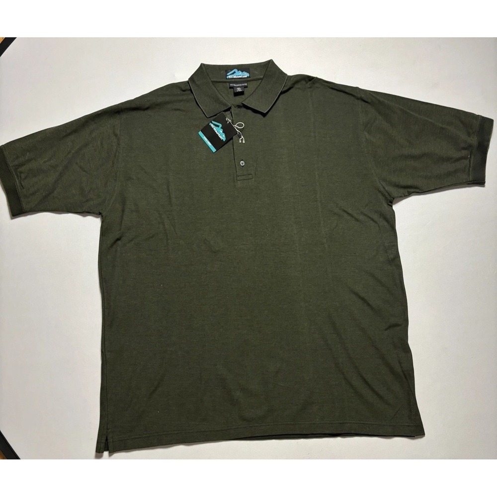 Tri-Mountain Polo Shirt 2XL Olive Mercerized Cotton Premium Big Tall Fit